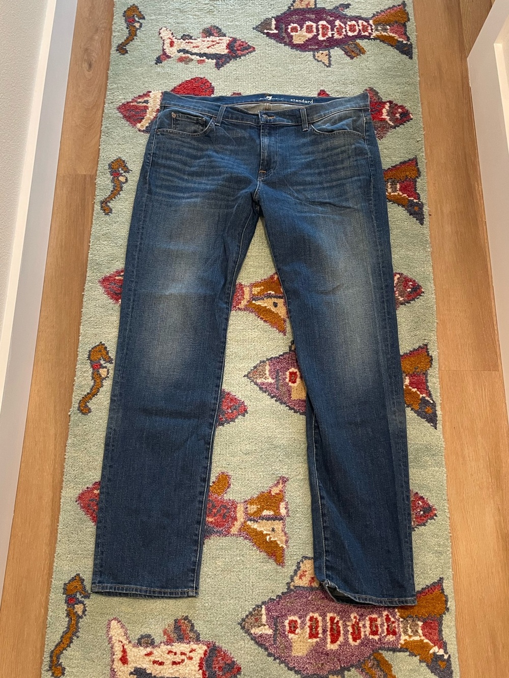 7 for all Mankind Men's Blue Straight Jeans 38